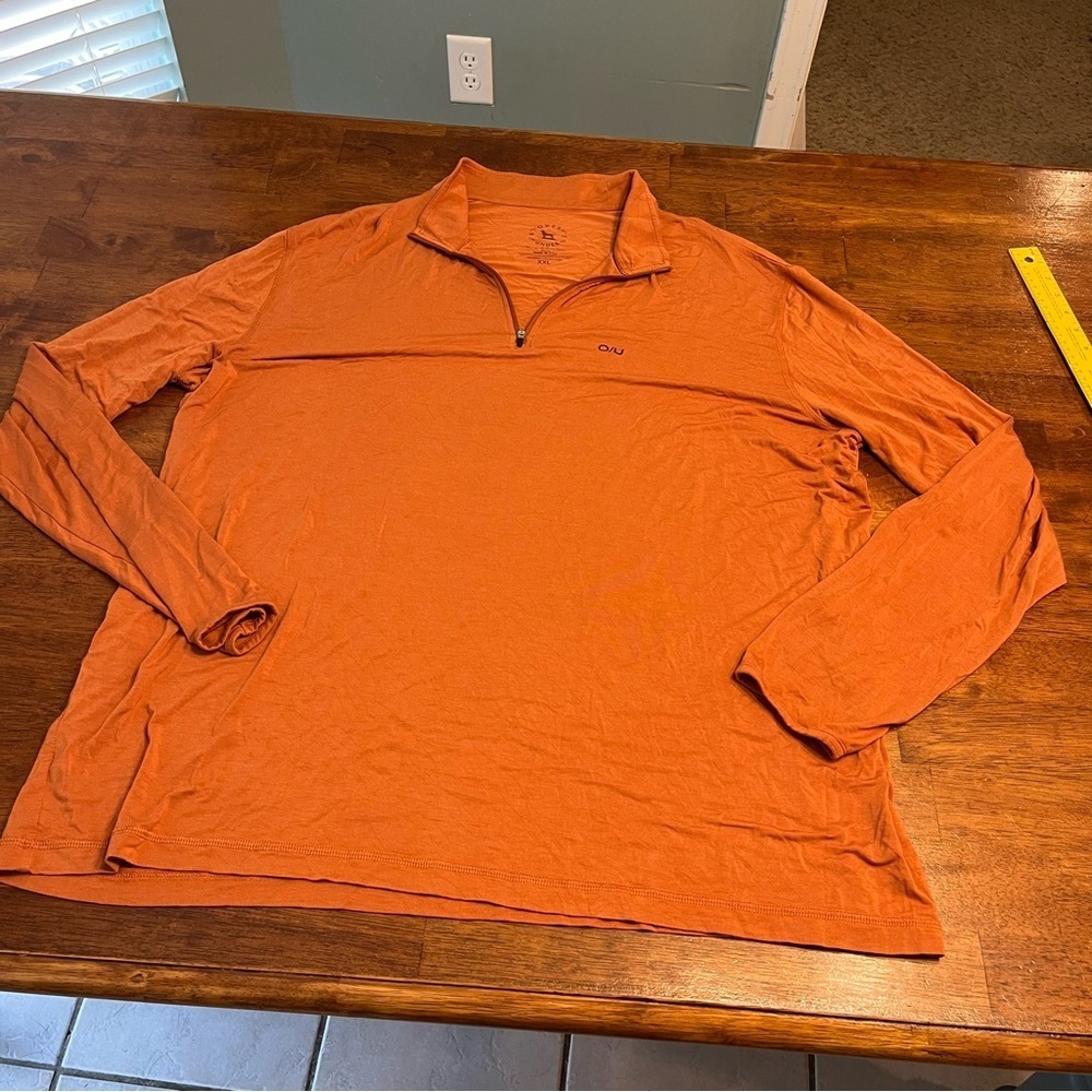 Men's Over Under Core Layer Hoodie Adobe Orange Quarter-Zip Shirt size XXL